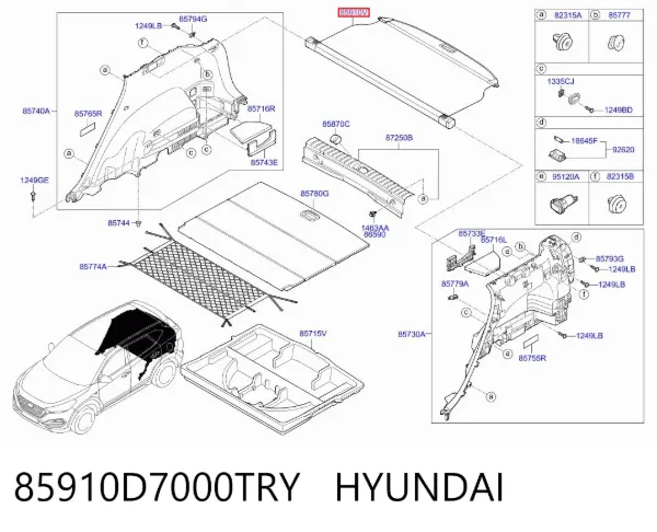 Шторка двері багажного відсіку 85910D7000TRY Hyundai/Kia