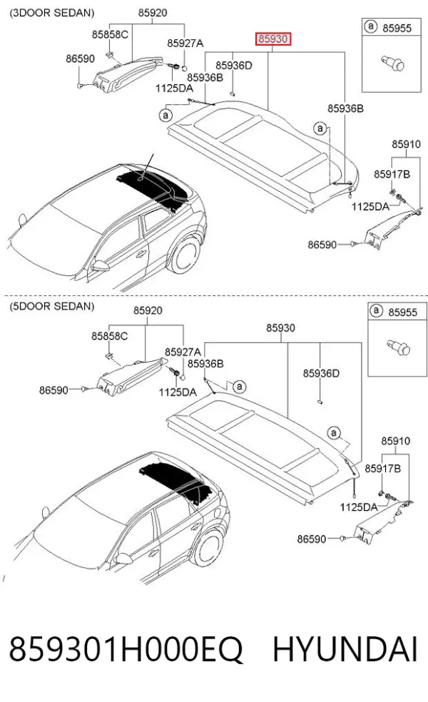 Полка салону, ззаду (багажного відсіку) 859301H000EQ Hyundai/Kia