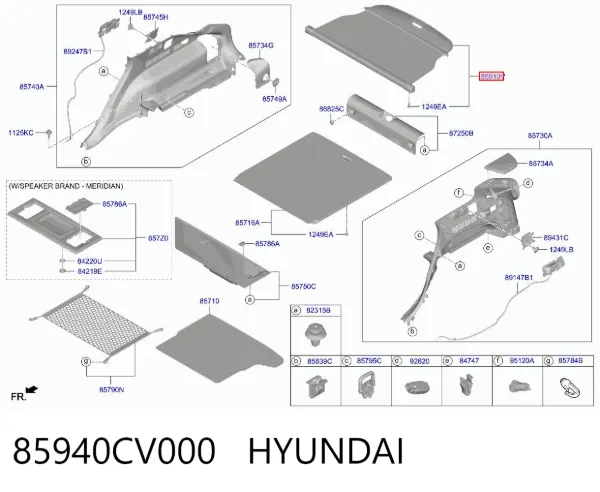 Шторка двері багажного відсіку 85940CV000 Hyundai/Kia