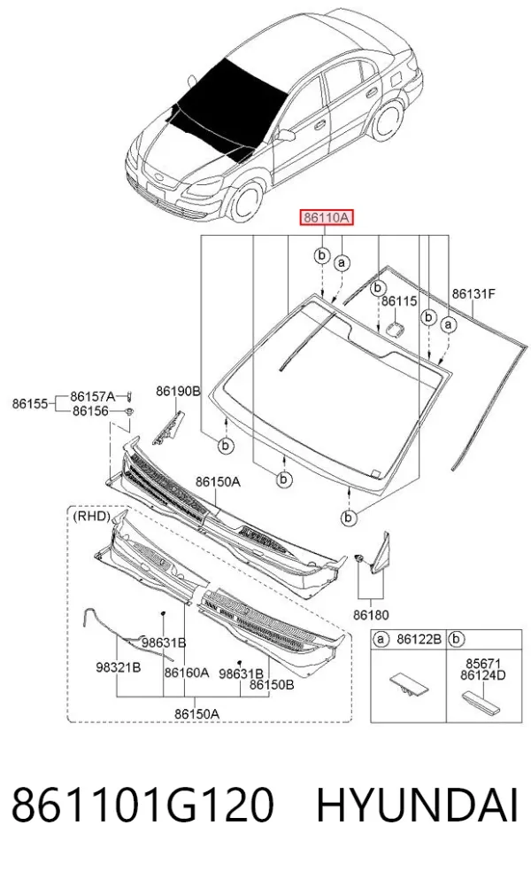 Лобове скло KIA Rio II