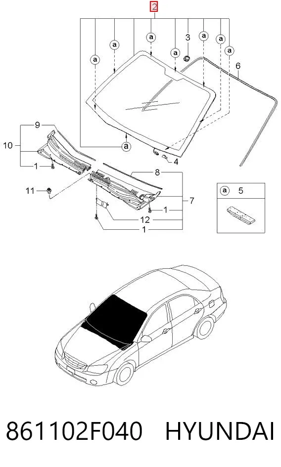 Лобове скло 861102F040 Hyundai/Kia
