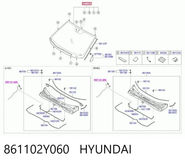 Лобове скло 861102Y060 Hyundai/Kia