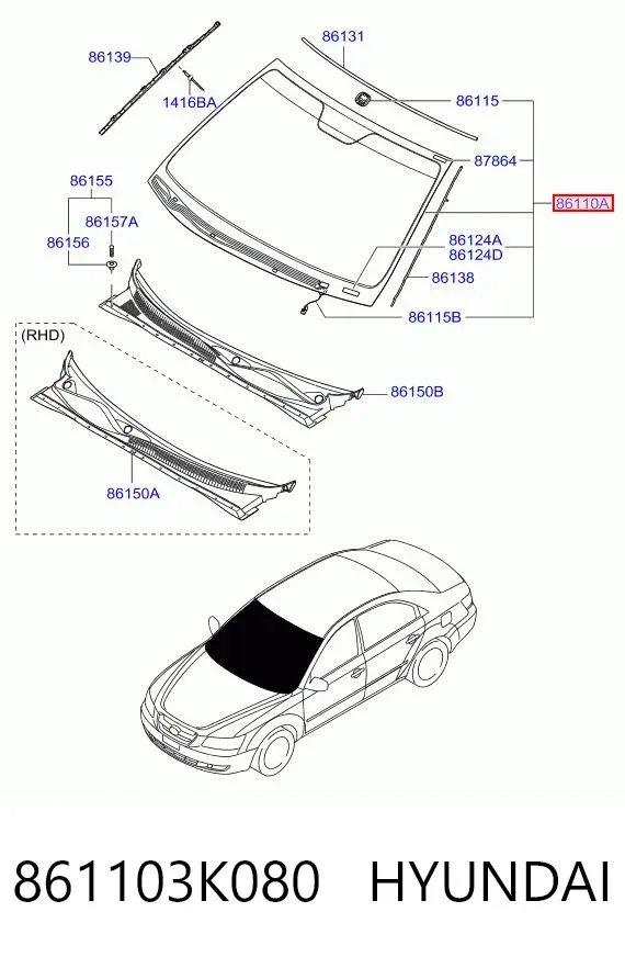 Лобове скло Hyundai Sonata V