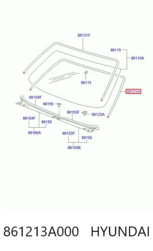 Ущільнювач лобового скла Hyundai Trajet FO