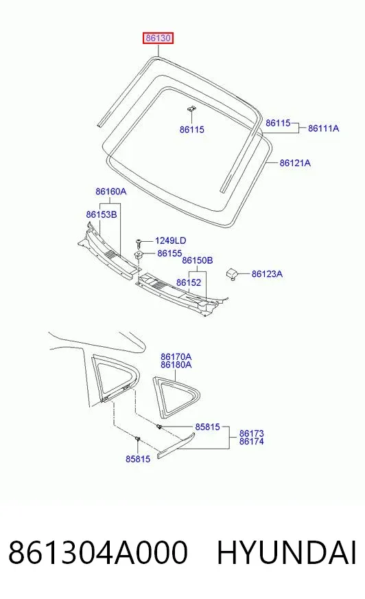 Накладка лобового скла Hyundai H-1 STAREX Starex
