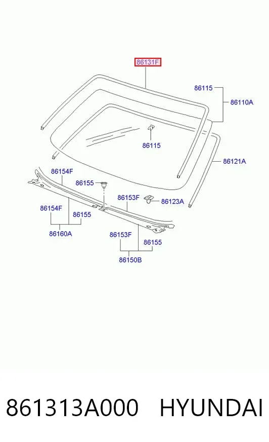 Накладка лобового скла 861313A000 Hyundai/Kia
