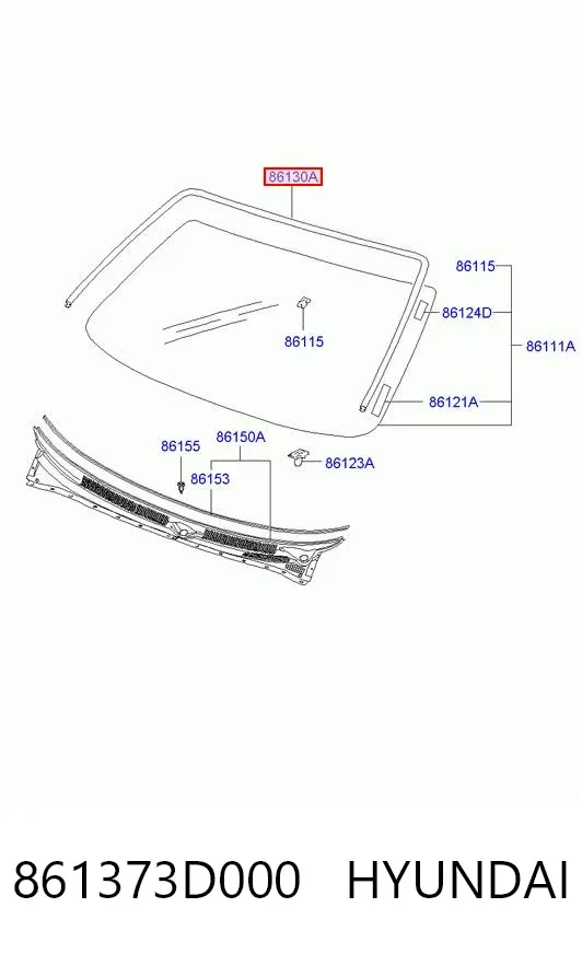 Накладка лобового скла Hyundai Sonata IV