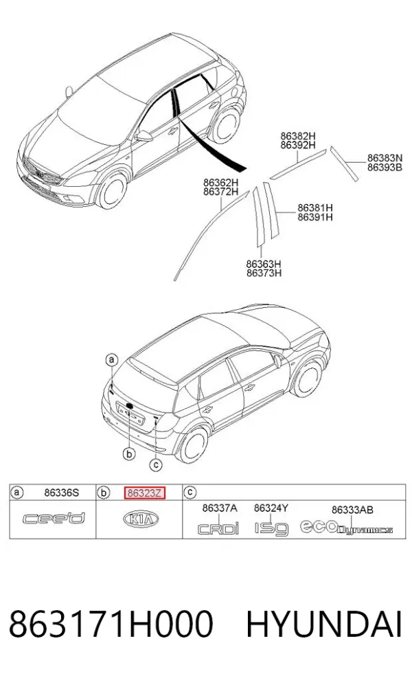Емблема кришки багажника KIA Ceed ED