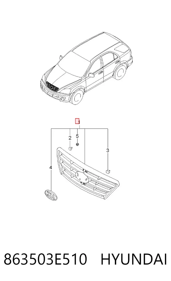 Решітка радіатора KIA Sorento I