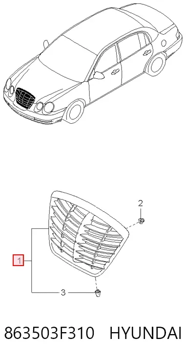 Решітка радіатора 863503F310 Hyundai/Kia