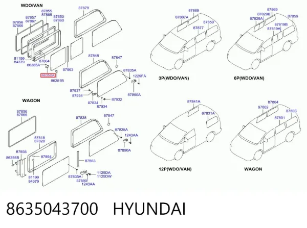 Решітка радіатора 8635043700 Hyundai/Kia