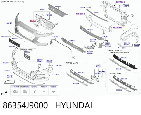 Емблема решітки радіатора 86354J9000 Hyundai/Kia