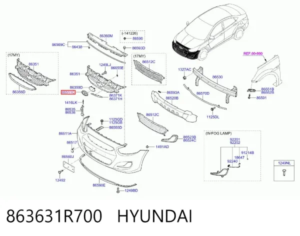  863631R700 Hyundai/Kia