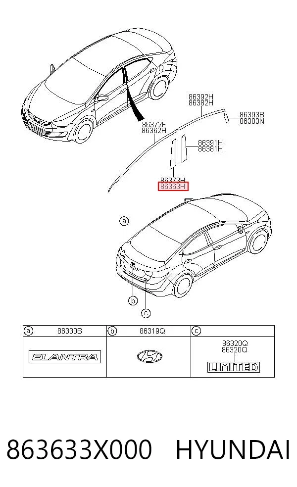  863633X000 Hyundai/Kia