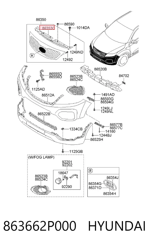  863662P000 Hyundai/Kia
