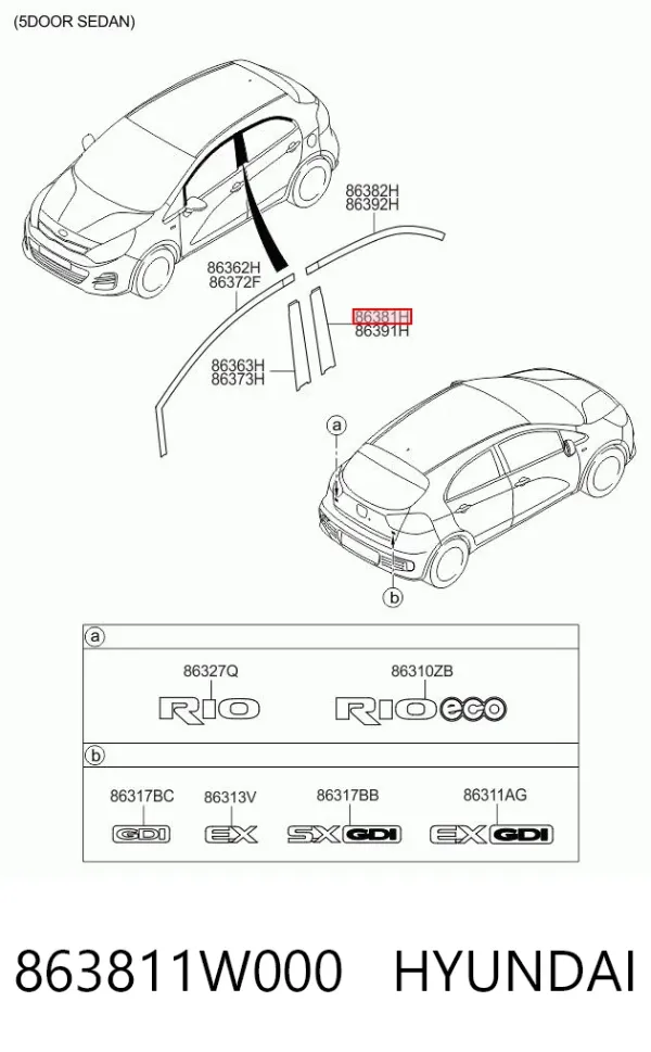  863811W000 Hyundai/Kia