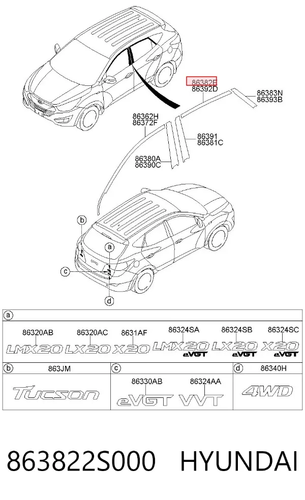  863822S000 Hyundai/Kia