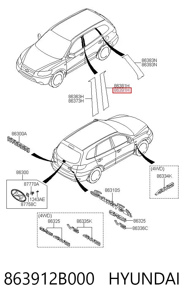  863912B000 Hyundai/Kia