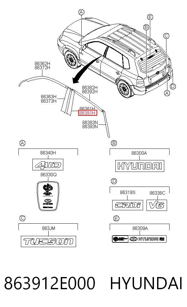  863912E000 Hyundai/Kia
