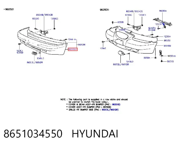 Передній бампер Hyundai Sonata III