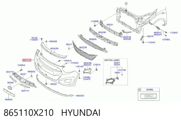 Передній бампер 865110X210 Hyundai/Kia
