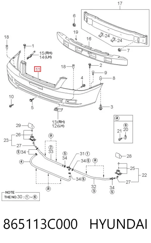 Передній бампер 865113C000 Hyundai/Kia