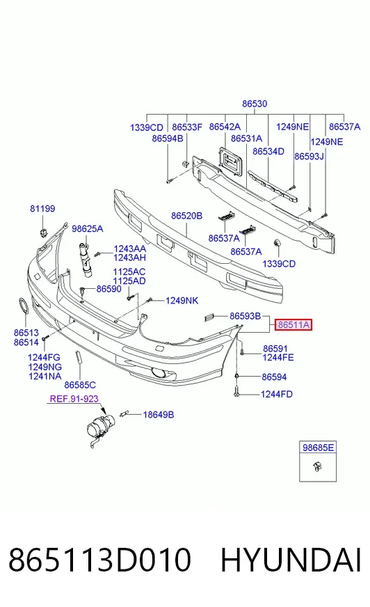 Передній бампер Hyundai Sonata IV