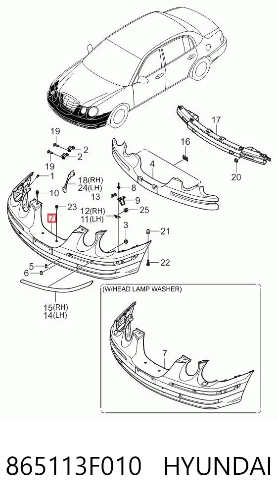 Передній бампер 865113F010 Hyundai/Kia