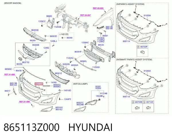 Передній бампер Hyundai I40 I