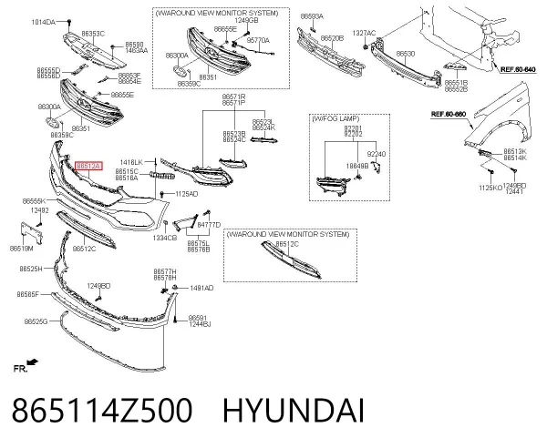 Передній бампер 865114Z500 Hyundai/Kia