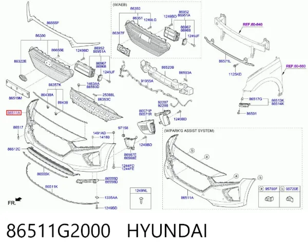 Передній бампер 86511G2000 Hyundai/Kia