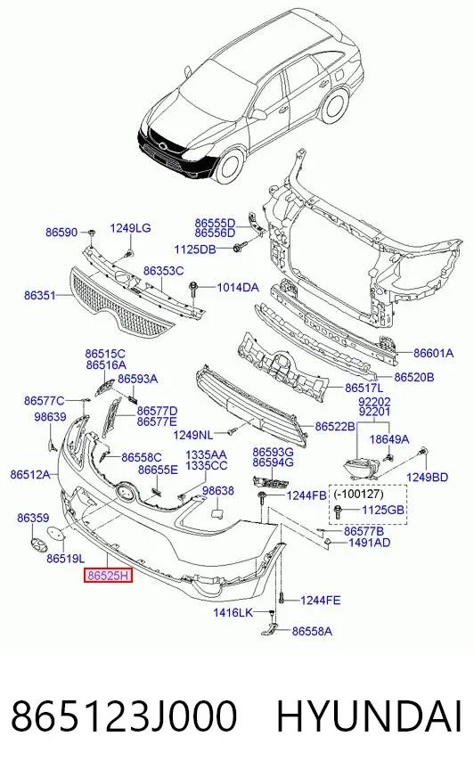 Бампер передній, нижня частина 865123J000 Hyundai/Kia