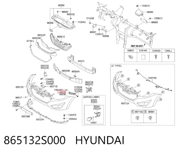 Кронштейн бампера переднього, лівий 865132S000 Hyundai/Kia