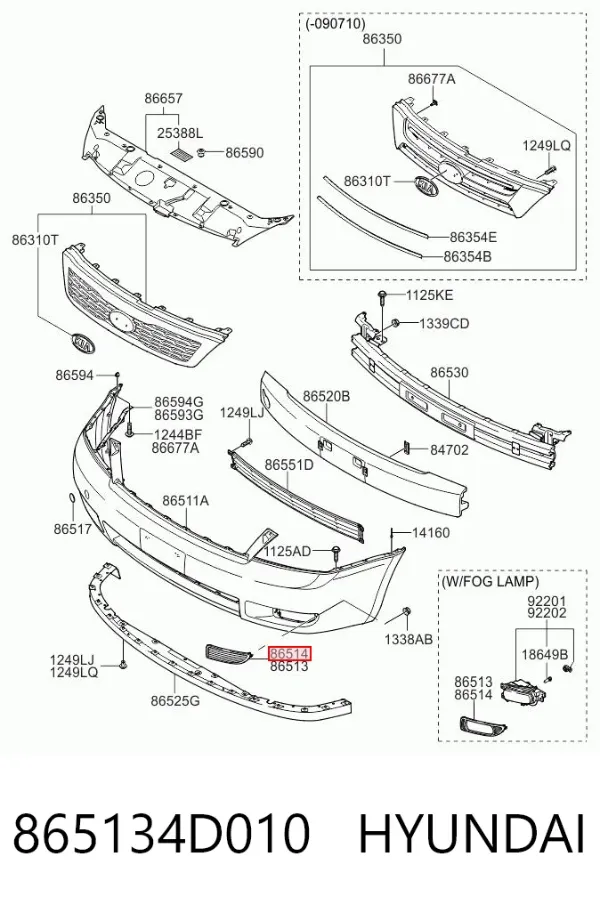  865134D010 Hyundai/Kia