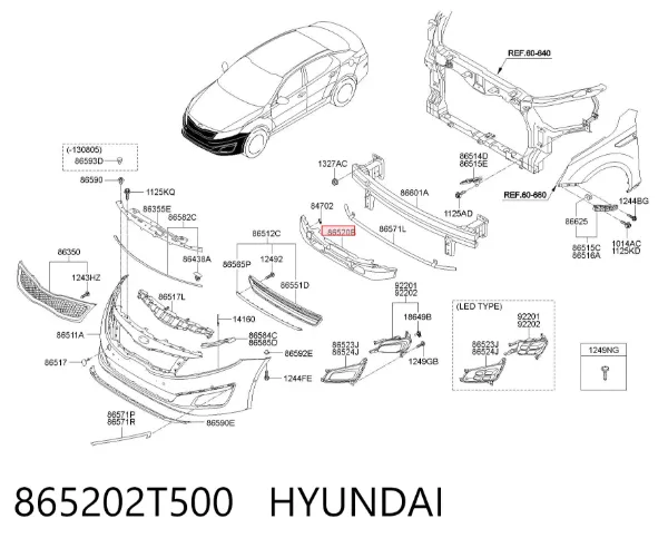 Абсорбер (наповнювач) бампера переднього 865202T500 Hyundai/Kia