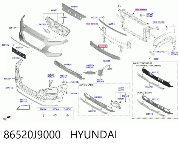 Абсорбер (наповнювач) бампера переднього 86520J9000 Hyundai/Kia