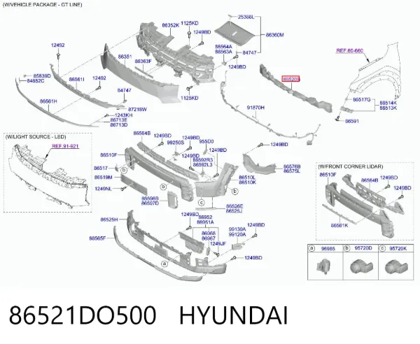 Абсорбер (наповнювач) бампера переднього 86521DO500 Hyundai/Kia