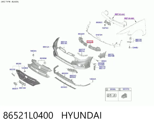 Абсорбер (наповнювач) бампера переднього 86521L0400 Hyundai/Kia