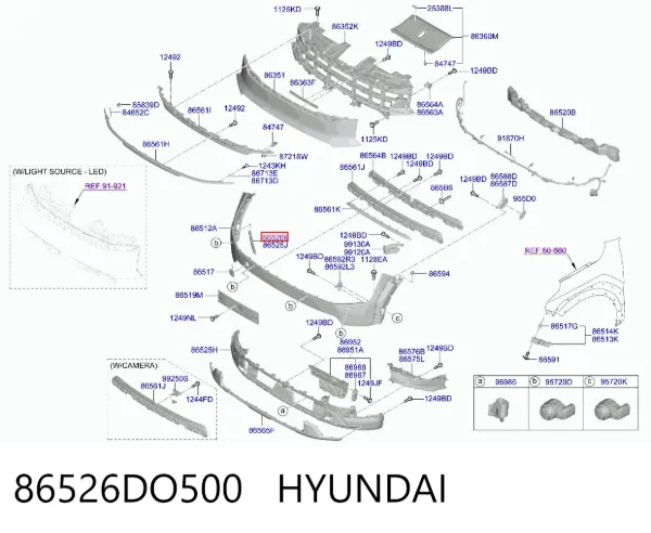 Кронштейн бампера переднього, правий 86526DO500 Hyundai/Kia