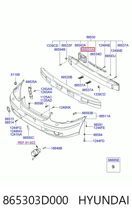 Підсилювач бампера переднього Hyundai Sonata IV