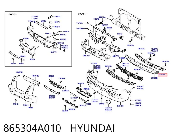 Підсилювач бампера переднього 865304A010 Hyundai/Kia