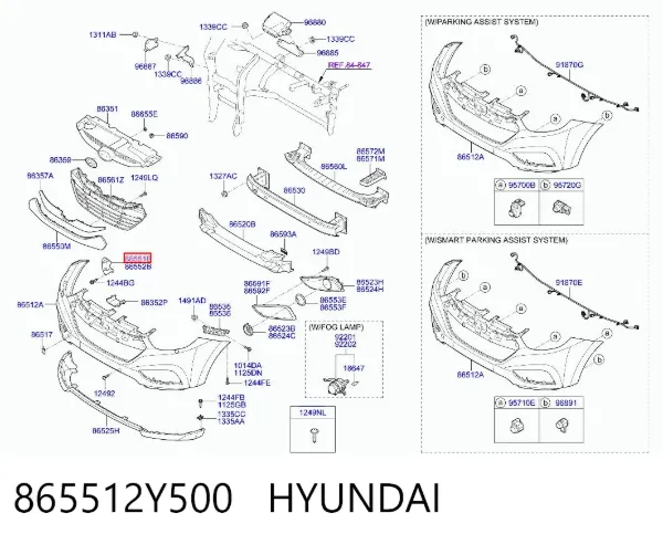Кронштейн бампера переднього, лівий 865512Y500 Hyundai/Kia