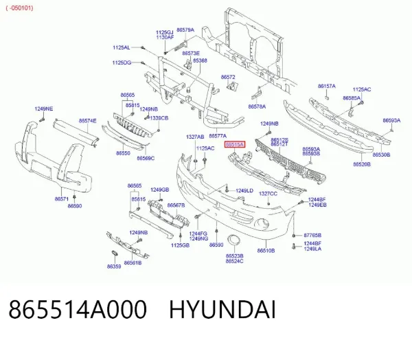 Підсилювач бампера переднього 865514A000 Hyundai/Kia