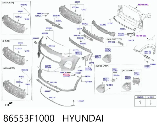 Кронштейн бампера переднього, лівий 86553F1000 Hyundai/Kia