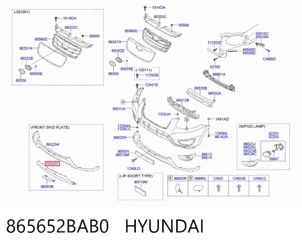 Захист бампера переднього 865652BAB0 Hyundai/Kia