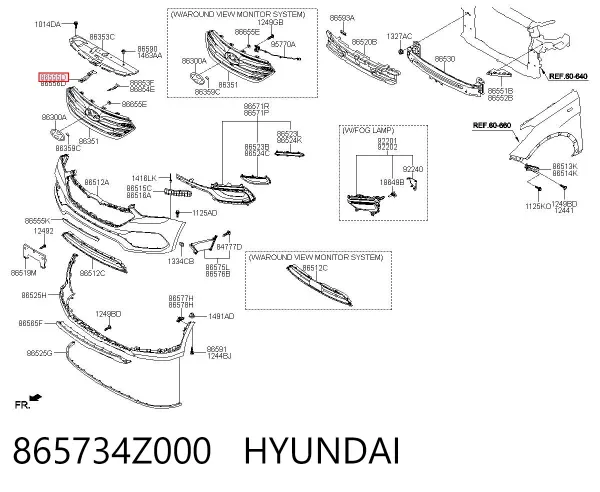 Кронштейн бампера переднього, лівий 865734Z000 Hyundai/Kia