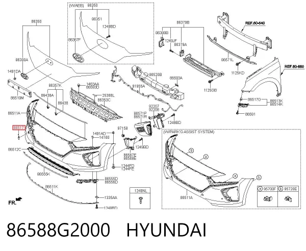 Заглушки буксирувального гака 86588G2000 Hyundai/Kia