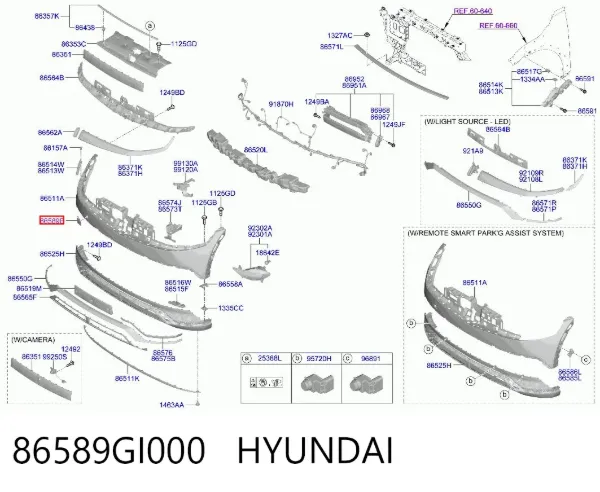 Заглушки буксирувального гака 86589GI000 Hyundai/Kia