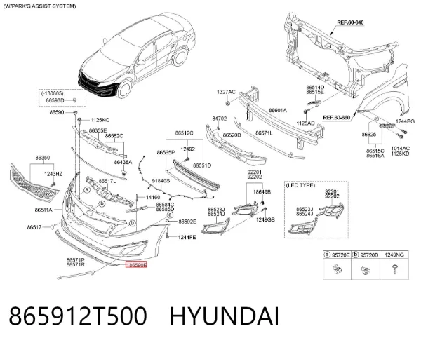 Спойлер переднього бампера 865912T500 Hyundai/Kia