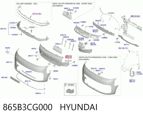 Кронштейн бампера переднього, лівий 865B3CG000 Hyundai/Kia